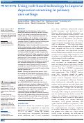 Cover page: Using web-based technology to improve depression screening in primary care settings.