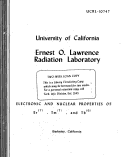 Cover page: ELECTRONIC AND NUCLEAR PROPERTIES OF Er171, Tm171, AND Tb161