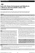 Cover page: Early-Life Home Environment and Obesity in a Mexican American Birth Cohort