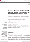 Cover page: The Role of Genetically Determined Glycemic Traits in Breast Cancer: A Mendelian Randomization Study