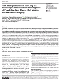 Cover page: Islet Transplantation in the Lung via Endoscopic Aerosolization: Investigation of Feasibility, Islet Cluster Cell Vitality, and Structural Integrity