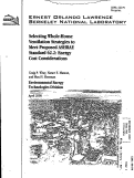 Cover page: Selecting whole-house ventilation strategies to meet proposed ASHRAE standard 62.2: Energy cost considerations