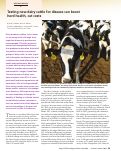Cover page: Testing new dairy cattle for disease can boost herd health, cut costs