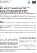 Cover page: Effects of Marijuana Use on Smokers Switching to E-Cigarettes in a Randomized Clinical Trial.