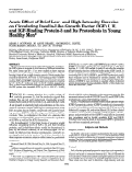 Cover page: Acute effect of brief low- and high-intensity exercise on circulating insulin-like growth factor (IGF) I, II, and IGF-binding protein-3 and its proteolysis in young healthy men