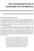 Cover page: The Trans/National Terrain of Anishinaabe Law and Diplomacy