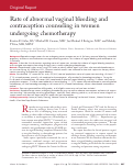 Cover page: Rate of abnormal vaginal bleeding and contraception counseling in women undergoing chemotherapy