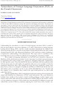 Cover page: Antecedents of Foreign Language Enjoyment (FLE) in the French Classroom