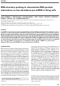 Cover page: RNA structure probing to characterize RNA–protein interactions on low abundance pre-mRNA in living cells