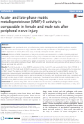 Cover page: Acute- and late-phase matrix metalloproteinase (MMP)-9 activity is comparable in female and male rats after peripheral nerve injury