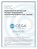 Cover page of Digital Financial Services and Women’s Empowerment: Experimental Evidence from Tanzania