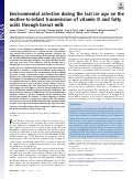 Cover page: Environmental selection during the last ice age on the mother-to-infant transmission of vitamin D and fatty acids through breast milk