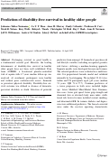 Cover page: Prediction of disability-free survival in healthy older people.