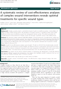 Cover page: A systematic review of cost-effectiveness analyses of complex wound interventions reveals optimal treatments for specific wound types