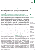 Cover page: What next? Expanding our view of city planning and global health, and implementing and monitoring evidence-informed policy