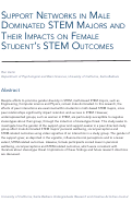 Cover page: Support Networks in Male Dominated STEM Majors and Their Impacts on Female Student's STEM Outcomes