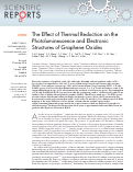 Cover page: The Effect of Thermal Reduction on the Photoluminescence and Electronic Structures of Graphene Oxides