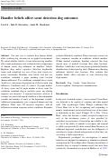 Cover page: Handler beliefs affect scent detection dog outcomes