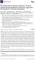 Cover page: The Metabolism of Epoxyeicosatrienoic Acids by Soluble Epoxide Hydrolase Is Protective against the Development of Vascular Calcification