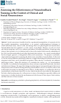 Cover page: Assessing the Effectiveness of Neurofeedback Training in the Context of Clinical and Social Neuroscience