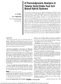 Cover page: A thermodynamic analysis of tubular solid oxide fuel cell based hybrid systems