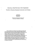 Cover page: Becoming a High-Performance Work Organization: The Role of Security, Employee Involvement, and Training
