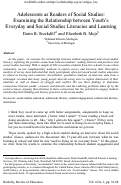 Cover page: Adolescents as Readers of Social Studies: Examining the Relationship between Youth’s Everyday and Social Studies Literacies and Learning