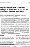 Cover page: Ethylisopropylamiloride Diminishes Changes in Intracellular Na, Ca and pH in Ischemic Newborn Myocardium