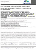 Cover page: Poor Oral Health Is Associated With Inflammation, Aortic Valve Calcification, and Brain Volume Among Forager-Farmers.