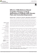 Cover page: Effects of Mindfulness-Based Cognitive Therapy on Body Awareness in Patients with Chronic Pain and Comorbid Depression