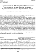 Cover page: Aggressive Variants of Papillary Thyroid Microcarcinoma Are Associated with Extrathyroidal Spread and Lymph-Node Metastases: A Population-Level Analysis