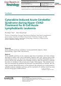 Cover page: Cytarabine Induced Acute Cerebellar Syndrome during Hyper-CVAD Treatment for B-Cell Acute Lymphoblastic Leukemia.