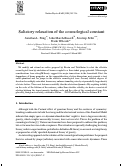 Cover page: Saltatory relaxation of the cosmological constant