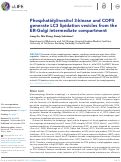Cover page: Phosphatidylinositol 3-kinase and COPII generate LC3 lipidation vesicles from the ER-Golgi intermediate compartment