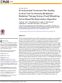 Cover page: An Automated Treatment Plan Quality Control Tool for Intensity-Modulated Radiation Therapy Using a Voxel-Weighting Factor-Based Re-Optimization Algorithm