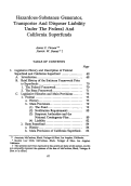 Cover page: Hazardous-Substance Generator, Transporter and Disposer Liability under the Federal and California Superfunds