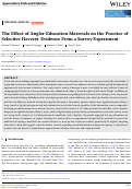 Cover page of The Effect of Angler Education Materials on the Practice of Selective Harvest: Evidence From a Survey Experiment