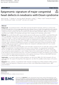 Cover page: Epigenomic signature of major congenital heart defects in newborns with Down syndrome