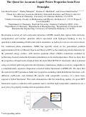 Cover page: The Quest for Accurate Liquid Water Properties from First Principles