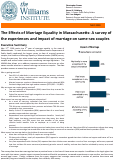 Cover page: The Effects of Marriage Equality in Massachusetts: A survey of the experiences and impact of marriage on same-sex couples