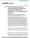 Cover page: Environmental enrichment promotes adaptive responding during tests of behavioral regulation in male heterogeneous stock rats