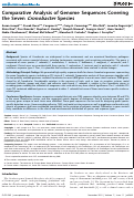 Cover page: Comparative Analysis of Genome Sequences Covering the Seven Cronobacter Species