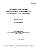 Cover page: Strategies for Detecting Hidden Geothermal Systems by Near-Surface Gas Monitoring