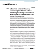 Cover page: Inferential Emotion Tracking reveals impaired context-based emotion processing in individuals with high Autism Quotient scores