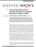 Cover page: Free-energy studies reveal a possible mechanism for oxidation-dependent inhibition of MGL