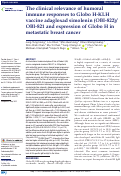 Cover page: The clinical relevance of humoral immune responses to Globo H-KLH vaccine adagloxad simolenin (OBI-822)/OBI-821 and expression of Globo H in metastatic breast cancer