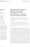 Cover page: Quantifying the amount of greater brain ischemia protection time with pre-hospital vs. in-hospital neuroprotective agent start