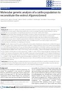 Cover page: Molecular genetic analysis of a cattle population to reconstitute the extinct Algarvia breed