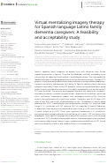 Cover page: Virtual mentalizing imagery therapy for Spanish language Latino family dementia caregivers: A feasibility and acceptability study