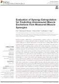 Cover page: Evaluation of Synergy Extrapolation for Predicting Unmeasured Muscle Excitations from Measured Muscle Synergies